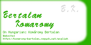 bertalan komaromy business card